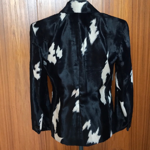 Vintage Crisca Black & White Faux Pony Fur Jacket Blazer - Picture 3 of 8